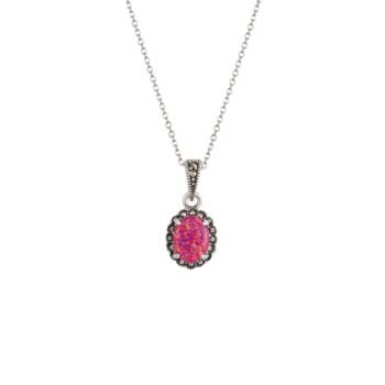 Circle Red Opal High Quality Sterling Silver Necklace, 2 of 10
