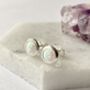 Sterling Silver Opal Style Stud Earrings, thumbnail 2 of 4