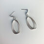 Sterling Silver Oval Dangle Stud Earrings, thumbnail 3 of 4