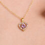 Purple Heart Lavender Amethyst Pendant Necklace In Silver And Gold, thumbnail 1 of 11