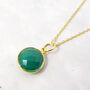 Gold Vermeil Plated Green Onyx Pendant Necklace, thumbnail 1 of 5