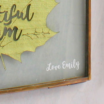 Personalised Silk Leaf Art In Etched Frame, 6 of 7
