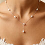 Bridal Lariat Drop Necklace With Pearls In Sterling Silver, thumbnail 5 of 10