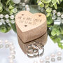 Mr And Mrs Heart Engraved Wooden Heart Wedding Ring Box, thumbnail 2 of 2