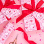 Valentine's Cat Love Heart Wrapping Paper With Tags, thumbnail 6 of 7