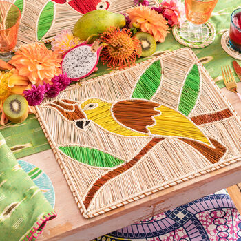 Colourful Birds Handwoven Placemat Set, 7 of 10