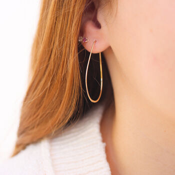 Teardrop Hoop Earrings In Rose Gold Fill, 2 of 10