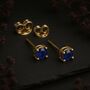 9ct Gold September Sapphire Birthstone Stud Earrings, thumbnail 3 of 4