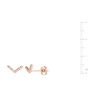 Rose Gold Cubic Zirconia Chevron Stud Earrings, thumbnail 4 of 5