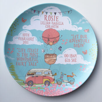 Personalised Adventure Day Out Keepsake Birth Plate, 4 of 5