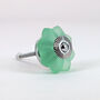 G Decor Fiero Flower Frosted Melon Glass Pull Knobs, thumbnail 3 of 6