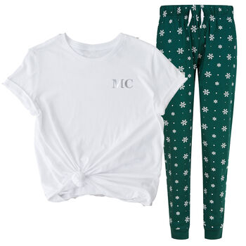 Christmas Pyjamas With Monogram In Gold, 3 of 9