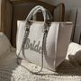 Sparkly Bride Stone Large Chain Initial Tote Bags, thumbnail 1 of 3