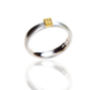 Slim Silver Ring With Five Gold Strand Detail, thumbnail 3 of 6