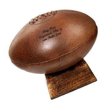 Personalised Vintage Full Cowhide Leather Rugby Ball, 2 of 7