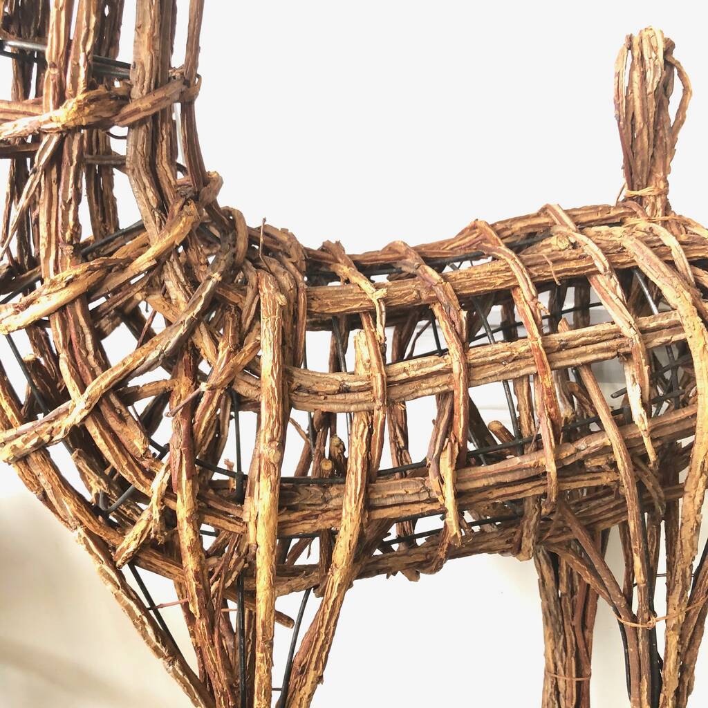 Large Wicker Reindeer By Pink Pineapple Home & Gifts