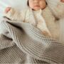 Personalised Grey Garter Stitch Baby Blanket, thumbnail 1 of 3