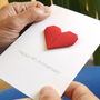 Personalised 4th Linen Anniversary Origami Heart Card, thumbnail 2 of 6