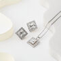 Swarovski Crystal Square Necklace And Earrings Set, thumbnail 1 of 6