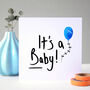 New Baby Card Blue Balloon, thumbnail 1 of 10