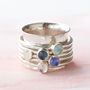 Personalised Birthstone Spinner Ring, thumbnail 4 of 12