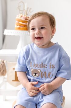 Bear Embroidered Personalised First Birthday T Shirt, 5 of 9