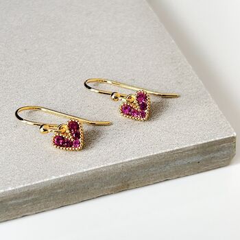 Pink Pave Heart Crystal Earrings, 4 of 4