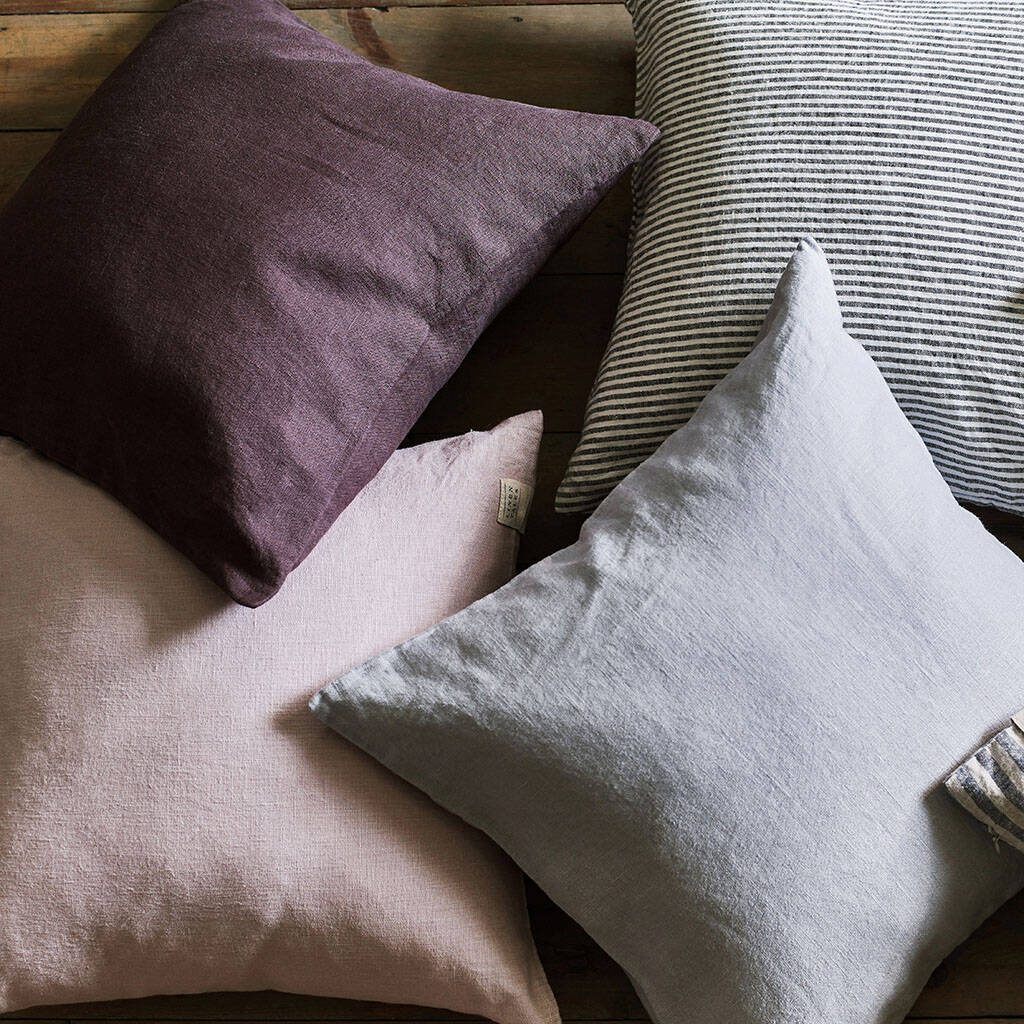 washed linen cushion cover by rowen & wren