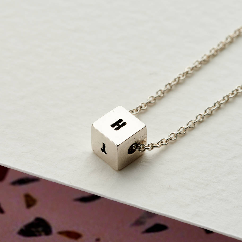 Personalised Cube Necklace By Posh Totty Designs