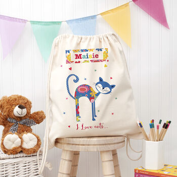 Personalised I Love Pets Cotton Nursery Bag, 2 of 5
