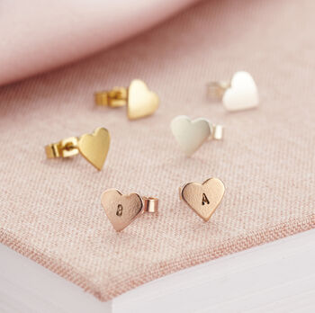 Personalised Mini Heart Stud Earrings, 2 of 12