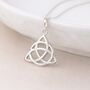 Personalised Sterling Silver Celtic Triquetra Trinity Knot Pendant Necklace, thumbnail 2 of 9