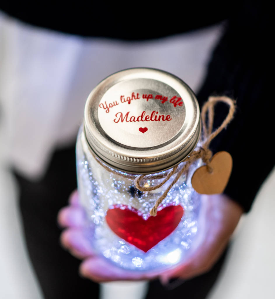 Personalised Love Heart LED Firefly Jar, 1 of 2