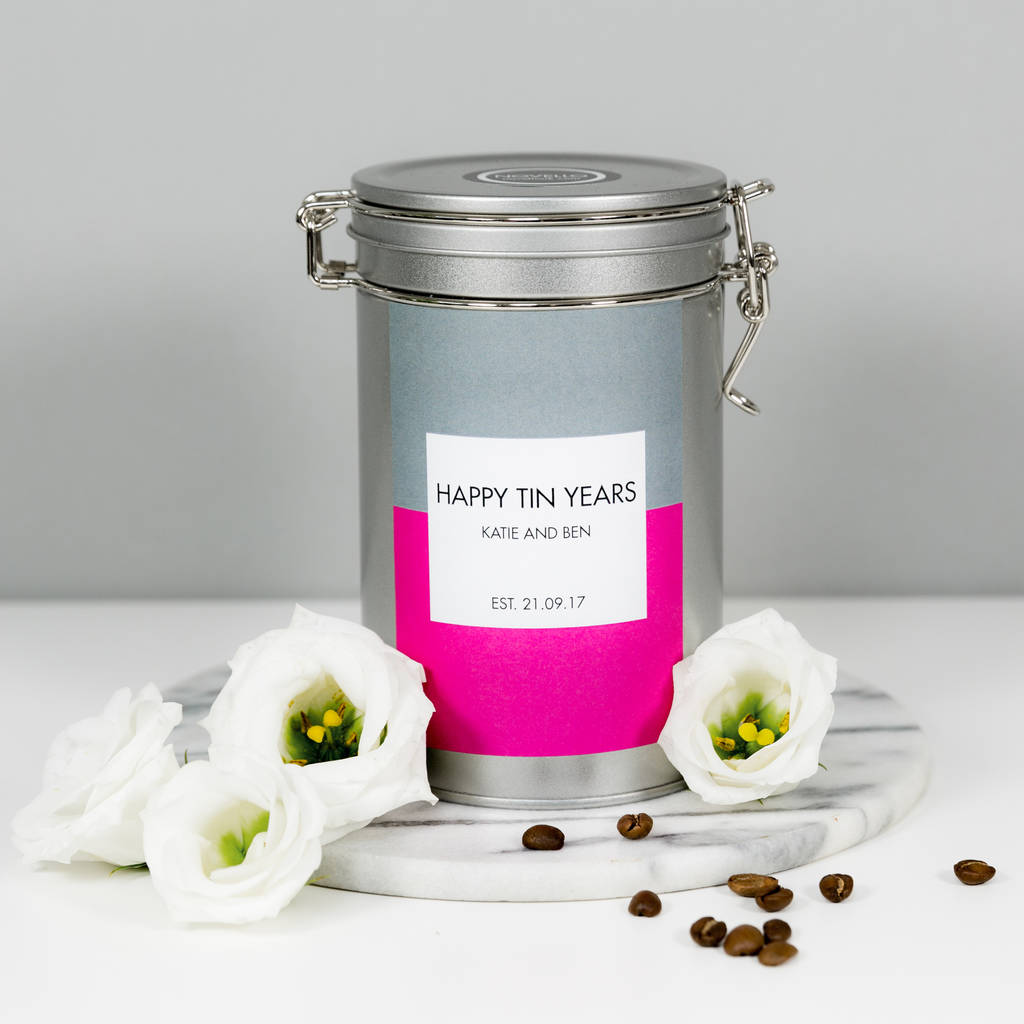 'happy tin years' anniversary gift tin by novello | notonthehighstreet.com