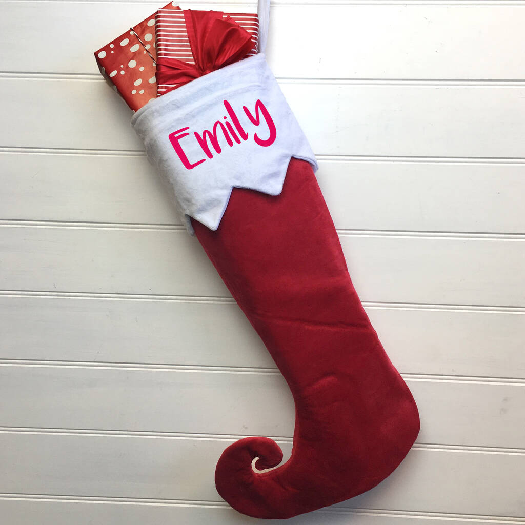 Personalised Red Embroidered Christmas Stocking By Simply Colors