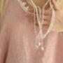 Double Strand Pearl And Silver Heart Necklace, thumbnail 8 of 11