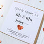 Personalised 7th Wedding Anniversary Card With Copper Heart, thumbnail 1 of 5