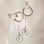 Sterling Silver Heart And Bar Studs, thumbnail 3 of 5
