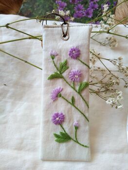 Linen Bookmark With Hand Embroidered Wild Daisy, 7 of 11