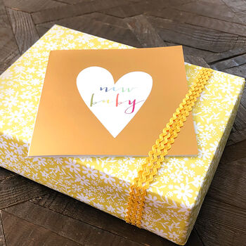 Gold Foiled New Baby Greetings Card, 2 of 4