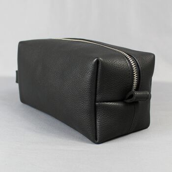 Black Leather Cosmetics Bag With Gunmetal Zip, 7 of 8