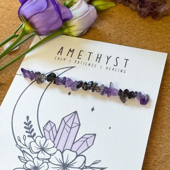 Personalised Amethyst Chip Stretch Bracelet, 4 of 4