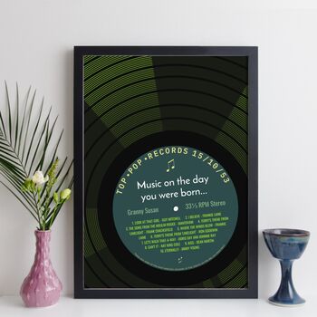 70th Birthday Print Music Day You Were Born Record 1954, 12 of 12