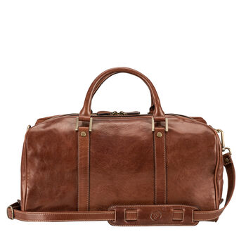 Small Luxury Leather Holdall. 'The Flero Small', 5 of 12