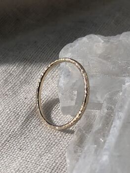 Solid 9ct Recycled Gold Textured Stacking Ring, 8 of 9