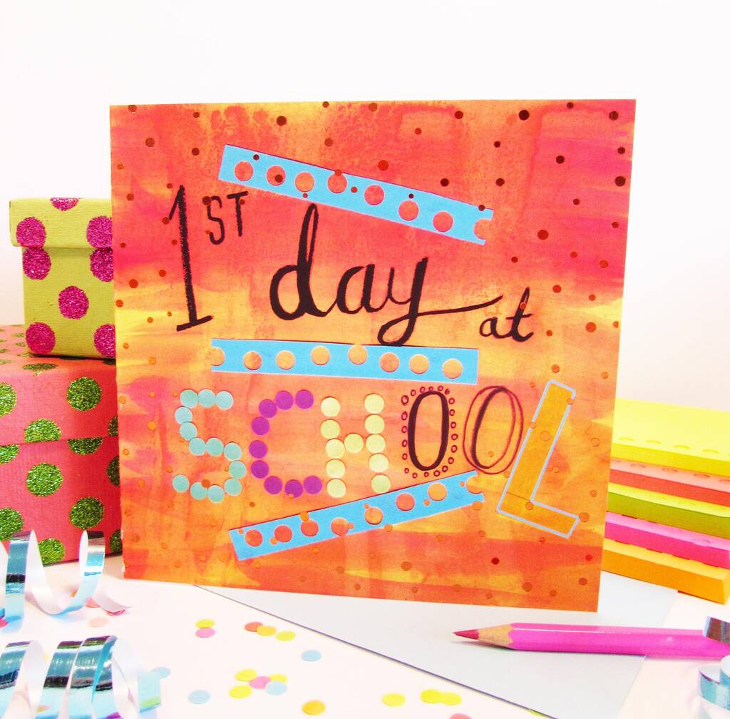 '1st Day At School' Greeting Card, 1 of 2