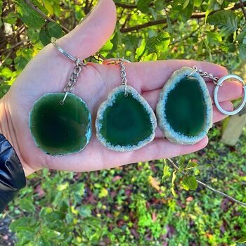 Agate Slice Crystal Key Rings / Perfect For Attaching To Keys, Handbags, Or As A Decorative Charm, 5 of 6