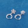 Hanging Butterfly Hoop Earrings Silver, thumbnail 3 of 7