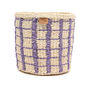 Changia: Lavender Check Woven Storage Basket, thumbnail 5 of 7