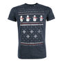 Mens Festive Christmas Snowman Organic Tshirt, thumbnail 2 of 4